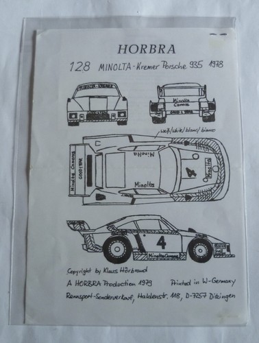 Horbra decals porsche 935 - porsche, 1978