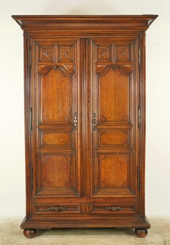Vintage wood armoire cabinet - wood,