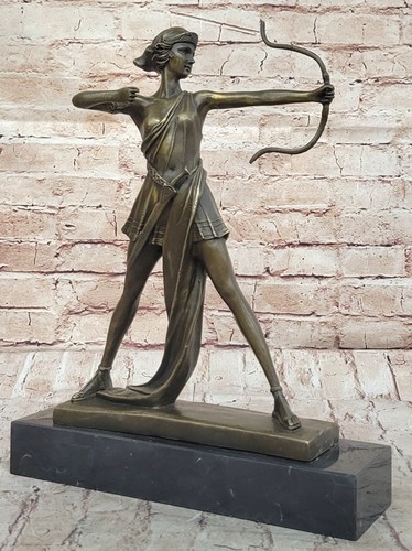 Signée bronze statue fille - signée,