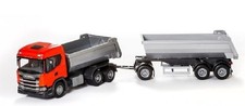 EMEK - Camion benne rouge avec remorque 1 + 2 essieux – SCANIA G 6x4 - 1/25 -...