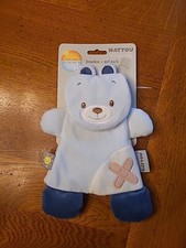 Nattou Doudou Plat ours bleu