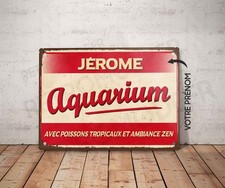 Plaque métal vintage Aquarium