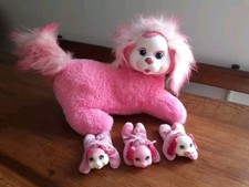 Peluche Chien Rose Puppy Surprise - maman chien avec ses 3 Bébés chiots