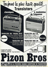 publicité Advertising  1122  1962  Pizon-Bros  transistors haute qualité