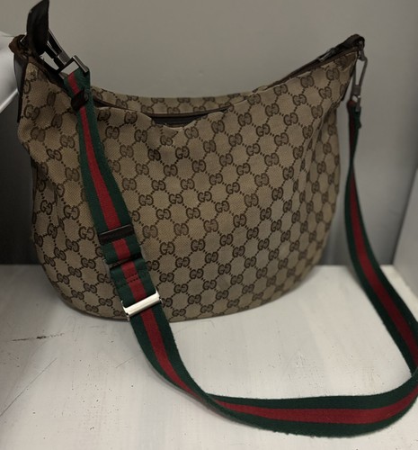 Gucci web halfmoon canvas - web, gg