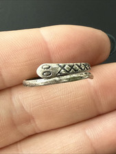 Ancienne Bague En Argent Massif 925 Jonc Alliance Anneaux Créateur serpent 