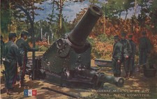 CPA ILLUSTRATION Guerre War 14-18 " EN GUERRE - MORTIER DE 270" TBÉ