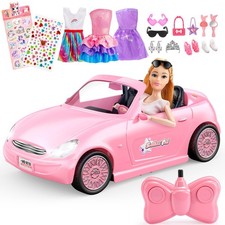 Voiture Télécommandée pour Fille 3 4 5 6 7 8 Ans, Jouet RC avec Poupée  3 Ten...