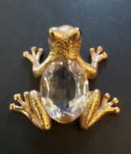 SWAROVSKI Grenouille en cristal taillé dorée or Lencia Star collection Autriche