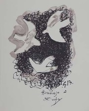 Georges BRAQUE : Colombes pour Raoul Dufy, Lithographie originale signée