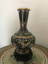 CLOISONNE VASE BRONZE EMAUX CHINE CHINOIS ASIATIQUE JAPONAIS EXTREME ORIENT ASIE