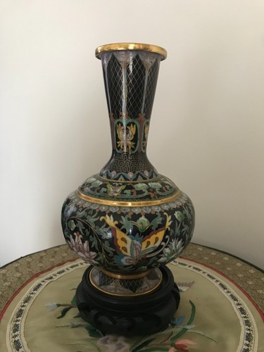 Cloisonne vase bronze emaux - cloisonne,