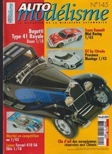 AUTO MODELISME N°145 BUGATI TYPE 41 / SCORA RENAULT / MARTINI / FERRARI 410 SA