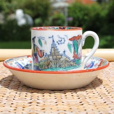 Tasse et sous tasse à café opaque modèle TIMOR Digoin Sarreguemines