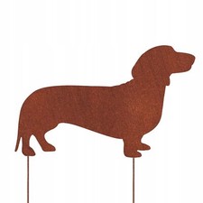 DACKEL TECKEL CHIEN FIGURINE CORTEN JARDIN DÉCORATION CADEAU