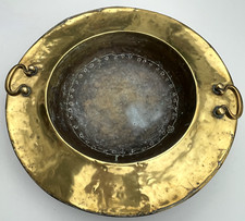 Grand Brasero ancien en cuivre et laiton, fin XVIII ème diametre 66 cm