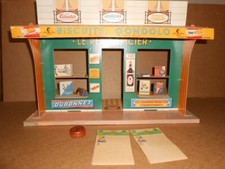 Jouet ancien magasin carton le petit épicier biscuits Gondolo Dubonnet Banania