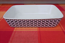 Plat à four rectangulaire décors floraux bleu céramique «  Ménastyl » 25x17,5 cm