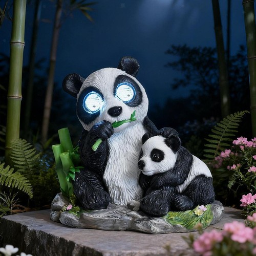 Statue panda solaire - statue, pour