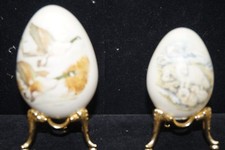 LOT OF 2 EGGZAKLY PORCELAIN