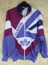 Veste ADIDAS vintage violet blanc tracktop TREFOIL années 90 jacket sport 168 S