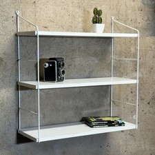 Etagère Murale Style Tomado String - Métal et Mélaminé - Blanc - Vintage