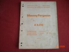 ANCIEN CATALOGUE   PIECES  DU  MOTEUR  PERKINS   A 4.212  / MB 186