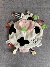 Doudou plat vache étiquettes