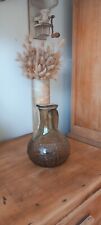 Carafe Cruche Verseuse En Verre Transparent Fumé Vintage Decor Fleurs