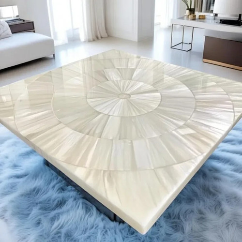 Selenite stone coffee table - stone,