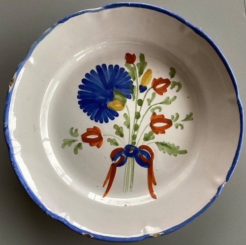 Assiette faïence ancienne - assiette,