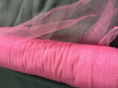 Tulle rose paillete paillettes - rose,