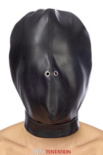 Cagoule bdsm fermée simili - cagoule,
