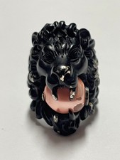 Bague noire Gucci tête de