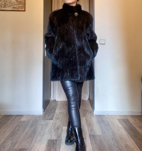 Manteau vison noir véritable - manteau,