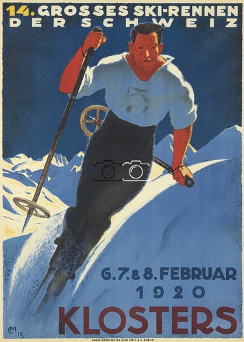 Ski klosters suisse 1920 - ski,