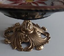 Coupe vide poches sur pied en bronze,  émail de LIMOGES , de "R.BONHOMME"