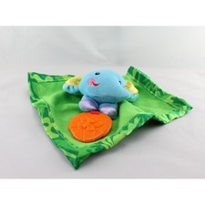 Doudou plat éléphant bleu