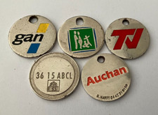 25 - LOT de 5 JETONS CADDIE METAL - VOIR DESCRIPTIONS