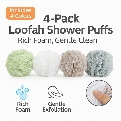 Loofah bath sponge shower pouf - bath,