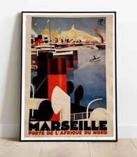 Poster retro - Marseille - Porte de l'Afrique du Nord (REPRODUCTION)