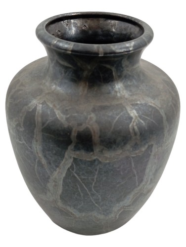 Vase céramique noir ventru - pb,