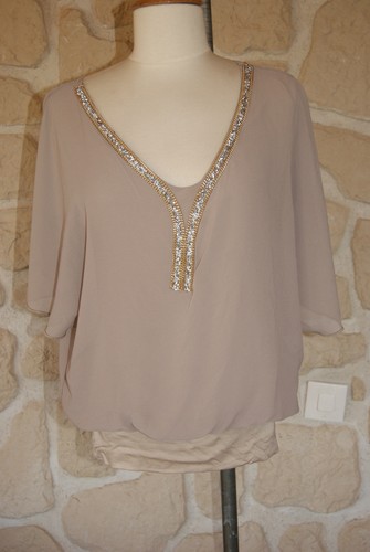 Haut neuf beige - taille, unique