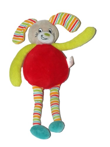 Doudou lapin rouge - doudou, vert