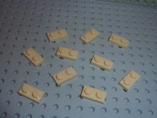 10 x plaques LEGO Tan 1x2 ref