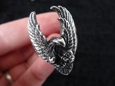 Bague Homme Argenté Acier Moto Mécanique Biker Aigle Spikes Vintage Taille 69