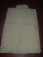 Couette lit bébé et housse coton occasion jaune carreaux blanc 80 x 120