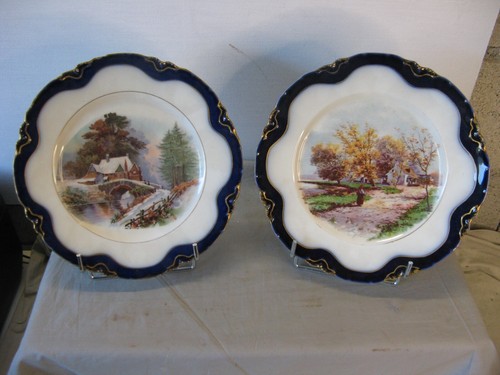 Magnifique paire assiettes - paire, d'assiettes