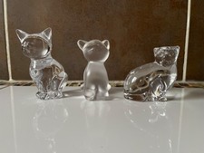 3 FIGURINES CHATS CRISTAL DE