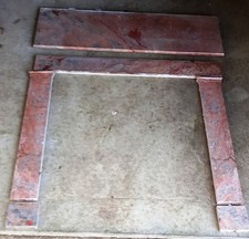 Cheminée MARBRE rose pâle - 6 éléments - H 1 m - Larg 1,5 m - prof. plateau 0,33